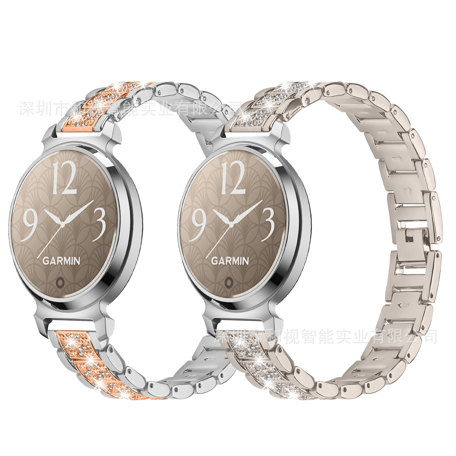 Suitable for Garmin Lily 2Nd Generation Small Waist Metal Alloy Diamond Watch Strap Garmin Watch Strap Full of Diamonds
