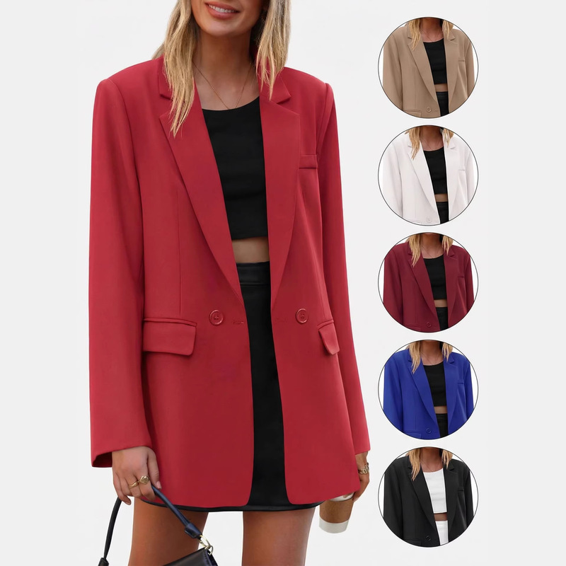 European and American Foreign Trade Cross-Border Women's Clothing, Amazon's Best-Selling Item, Casual Blazer for Women, Loose Fit, Slimming, Versatile for Commuting