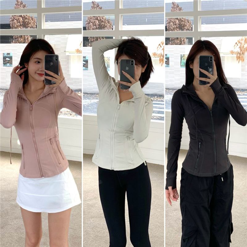 Luqi Lulu High Quality Hooded Define Slimming Look Nude Jacket Top Sports Fitness Yoga Women