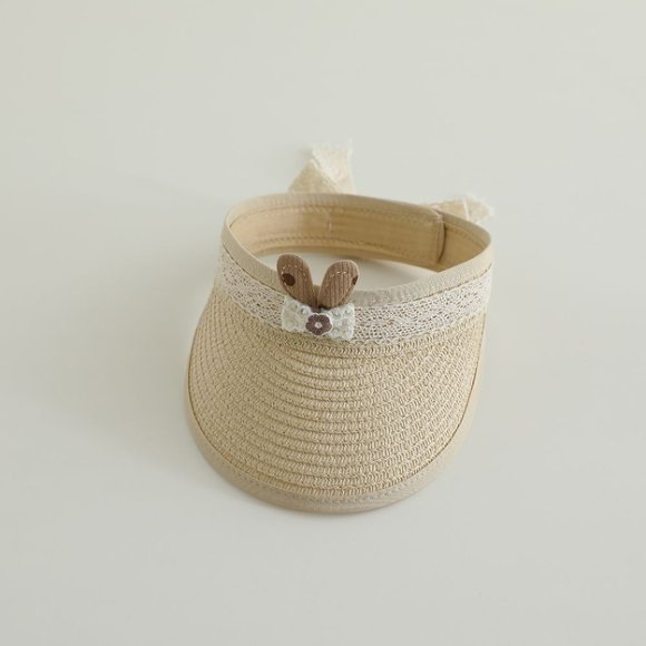 Sombrero de paja de encaje vacío para niños de verano coreano para bebés de protección solar sin techo para viajar sombrero de sol para mujeres de moda