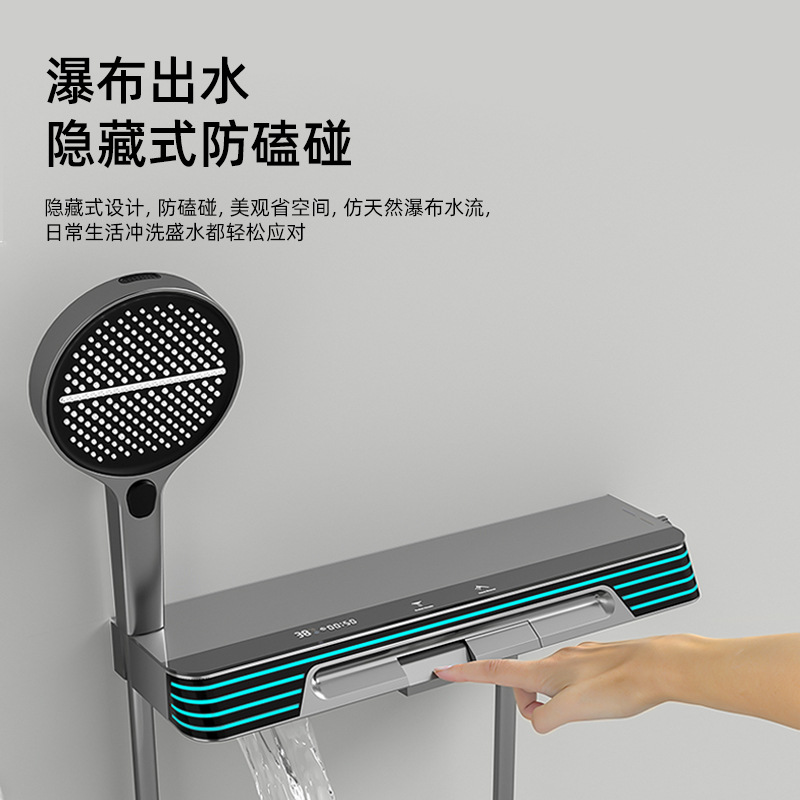 No top spray split shower shower set gun gris simple todo cobre spray spray boquilla de presión de ducha de lluvia temperatura constante