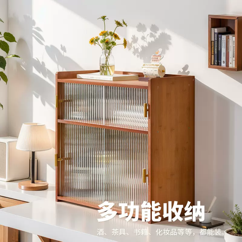 书架桌面置物架办公室工位桌上多层架子客厅书桌收纳小型防尘书柜