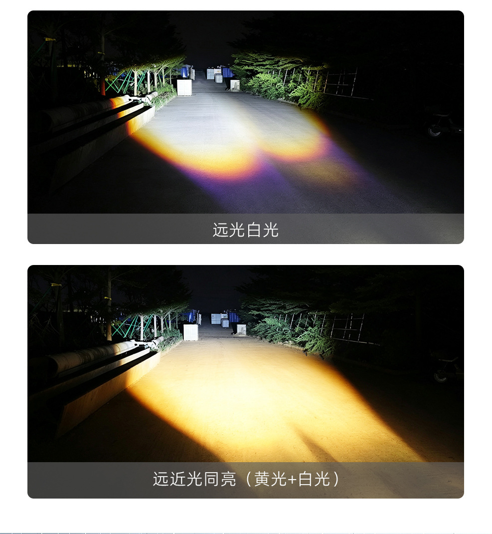 Motorcycle LED Spotlight, Electric Vehicle High-Low Beam Lens Headlight, External Super Bright Road Illumination Spotlight