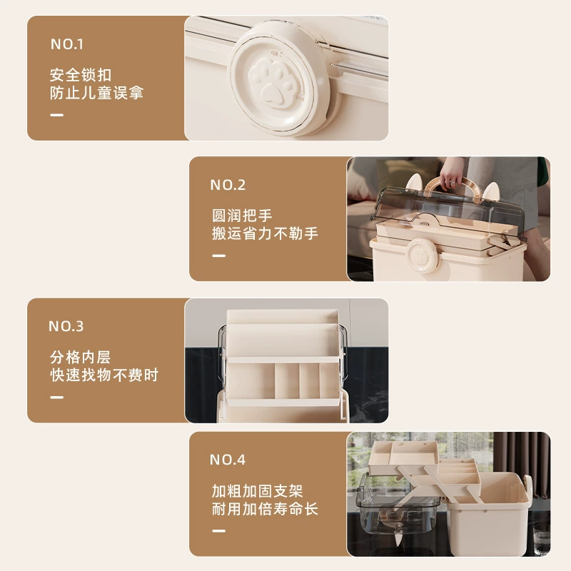 Extra Large Manicure Storage Box, Capacious Multi-Tier Case with Transparent Lid
