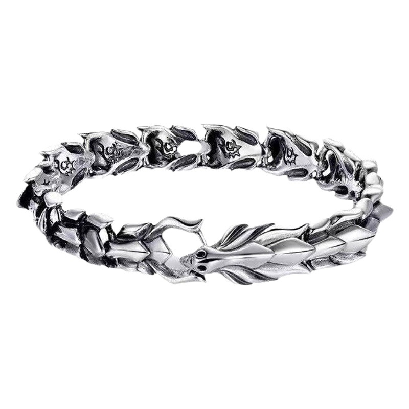 Amazon Cross-border Explosions European and American Retro Leading Multicolor Bracelet Long Lin Pattern Keel Punk Hip-hop Men's Bracelet