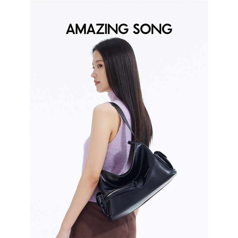[陳都林と同じスタイル] Amazing Song リキュール スクエア HOBO ショルダー クロスボディバッグ レディース サドルバッグ|undefined