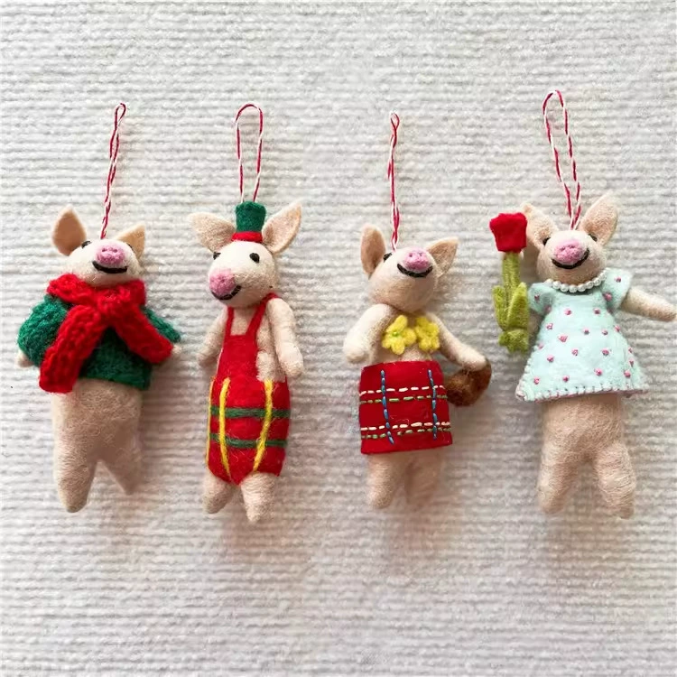 Wool felt handmade, overall, swimwear, keychain