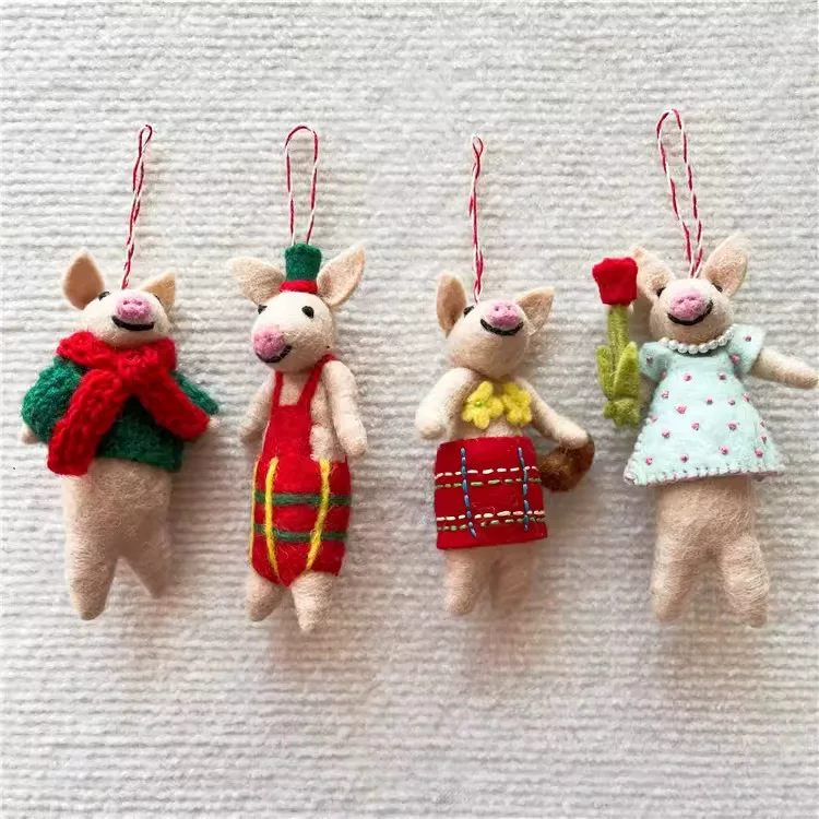 Wool felt handmade, overall, swimwear, keychain