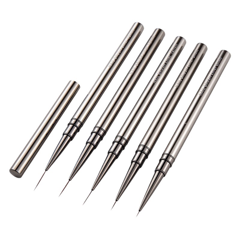 12 piezas varilla de metal cepillo de uñas traje fino pelo dibujo pluma tubo de cobre fototerapia pintura pluma línea dibujo flor herramienta