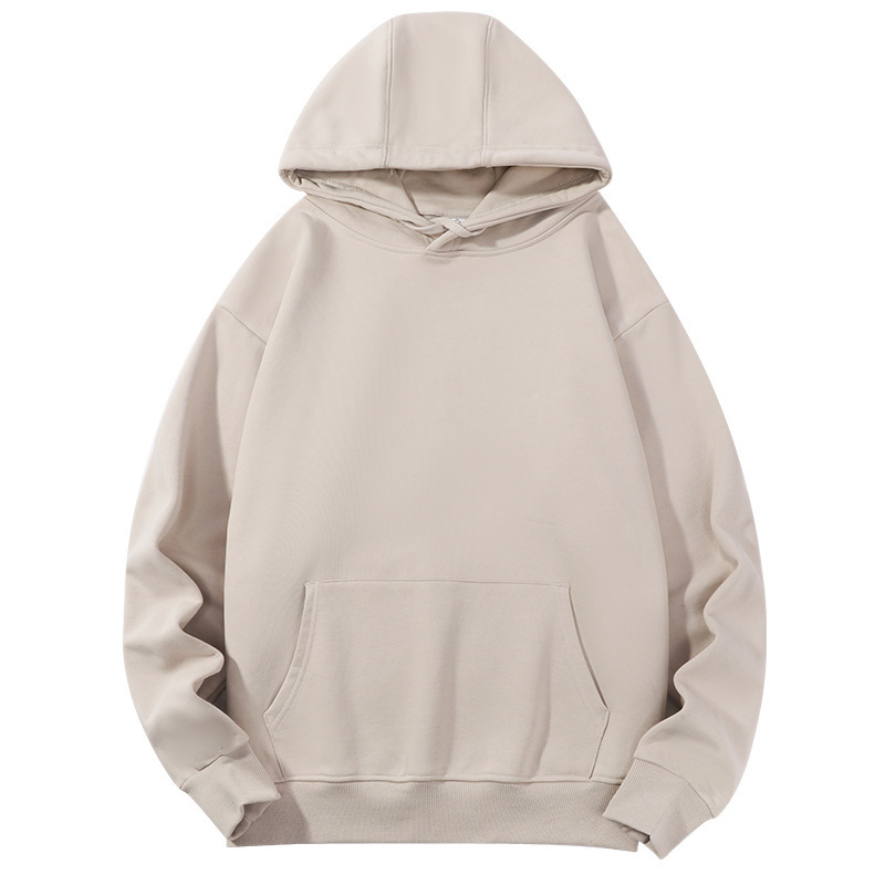 Suéter con capucha de algodón pesado de 380g, gran felpa, suéter casual de otoño e invierno suelto de color sólido americano, marea oversive