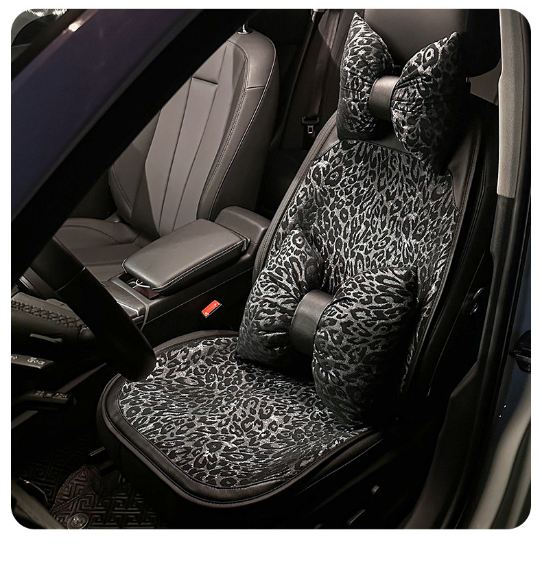 Car Headrest Lumbar Support Car Pillow Neck Pillow Lumbar Pillow Car Seat Cushion Cross-Border Leopard Print Interior Accessories