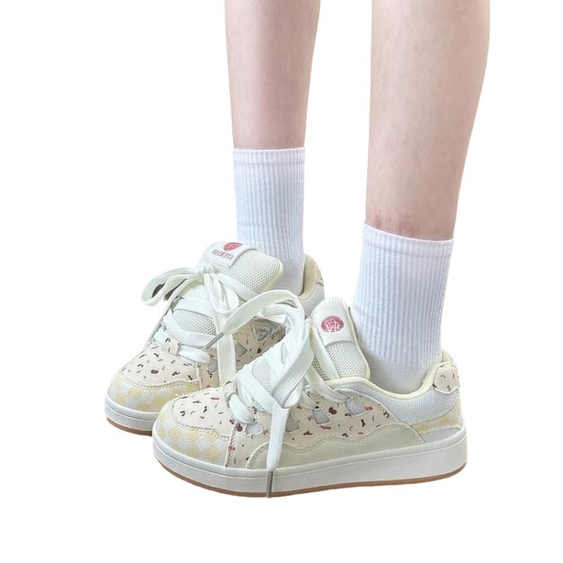 Cranberry zapatos de pan de patinaje bajo para mujeres, estudiantes de moda, zapatos casuales de color universal, otoño 2024 nuevo