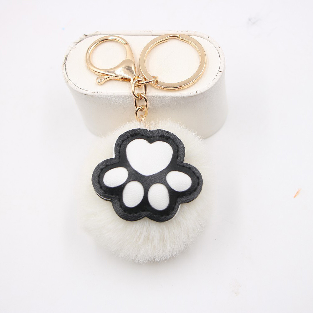Cute Cat's Claw Keychain Pendant Schoolbag Wallet Bear Paw Plush Pendant Jewelry display picture 6