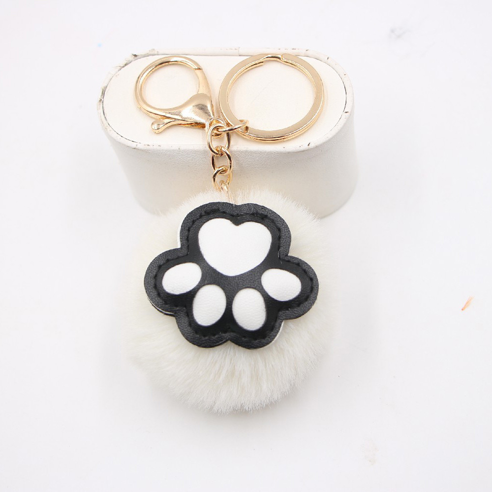 Mignon Chat Griffe Porte-clés Pendentif Cartable Portefeuille Ours Patte Peluche Pendentif Bijoux display picture 6