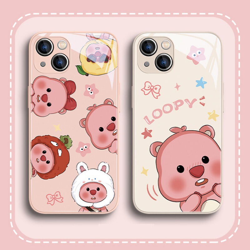 Glass shell Ruby loopy for Apple 14pro phone case iPhone13promax/12 cute 11/7 Glass shell Ruby loopy for Apple 14pro phone case iPhone13promax/12 cute 11/7