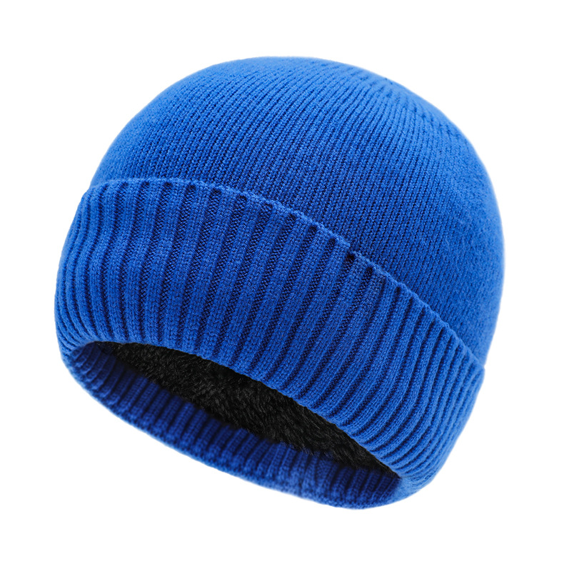 Otoño e invierno Nuevo sombrero de punto a rayas sombrero de lana cálido para hombres y mujeres forrado de lana engrosado sombrero de protección auditiva