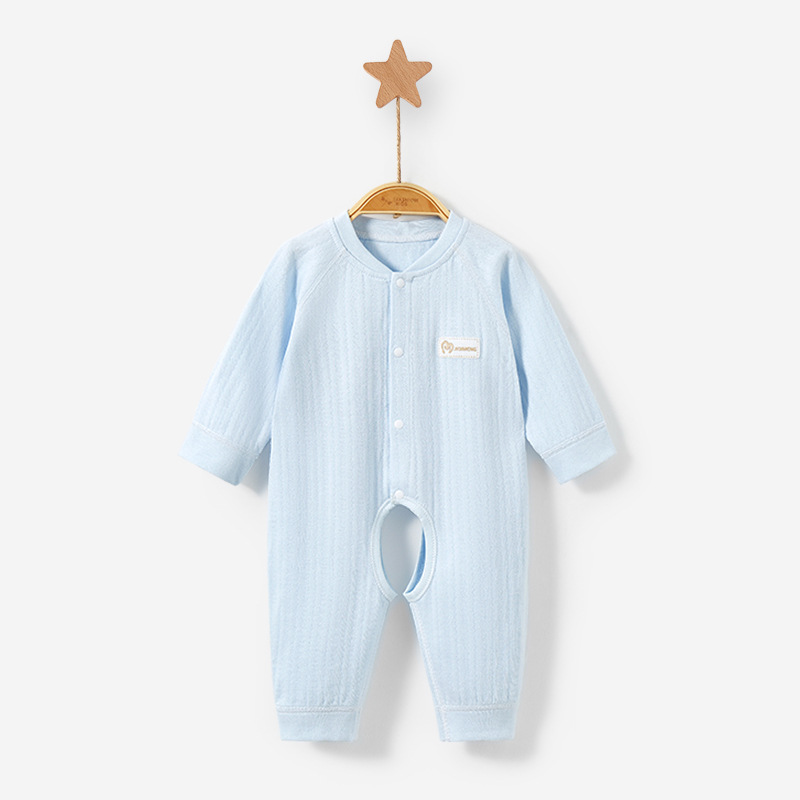 Mono para bebé para primavera, otoño e invierno, ropa de dormir unisex, pelele de algodón puro con abertura en la entrepierna, ropa para recién nacido.