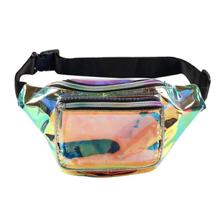 New Style Spot Colorful Laser PVC Sports Waist Bag Multi-Pocket Adjustable Shoulder Strap Outdoor Waterproof Storage Bag