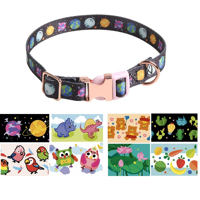 Ошейник для домашних животных Aminger Новый ошейник для собак Полуметаллический воротник с термотрансферной лентой из розового золота