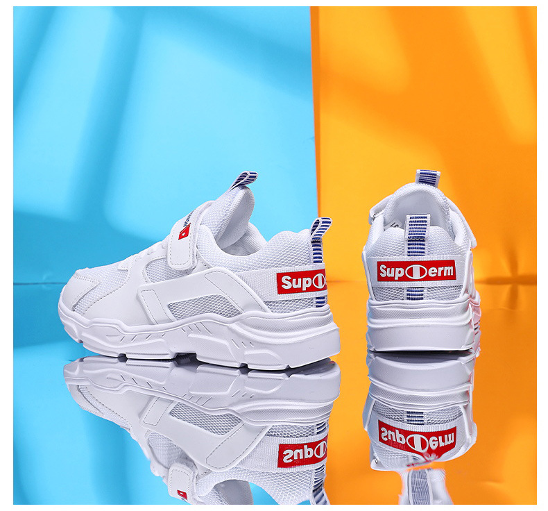 Spring And Autumn New Children's Double Mesh Sports Casual Shoes School Games White Shoes Wholesale display picture 10