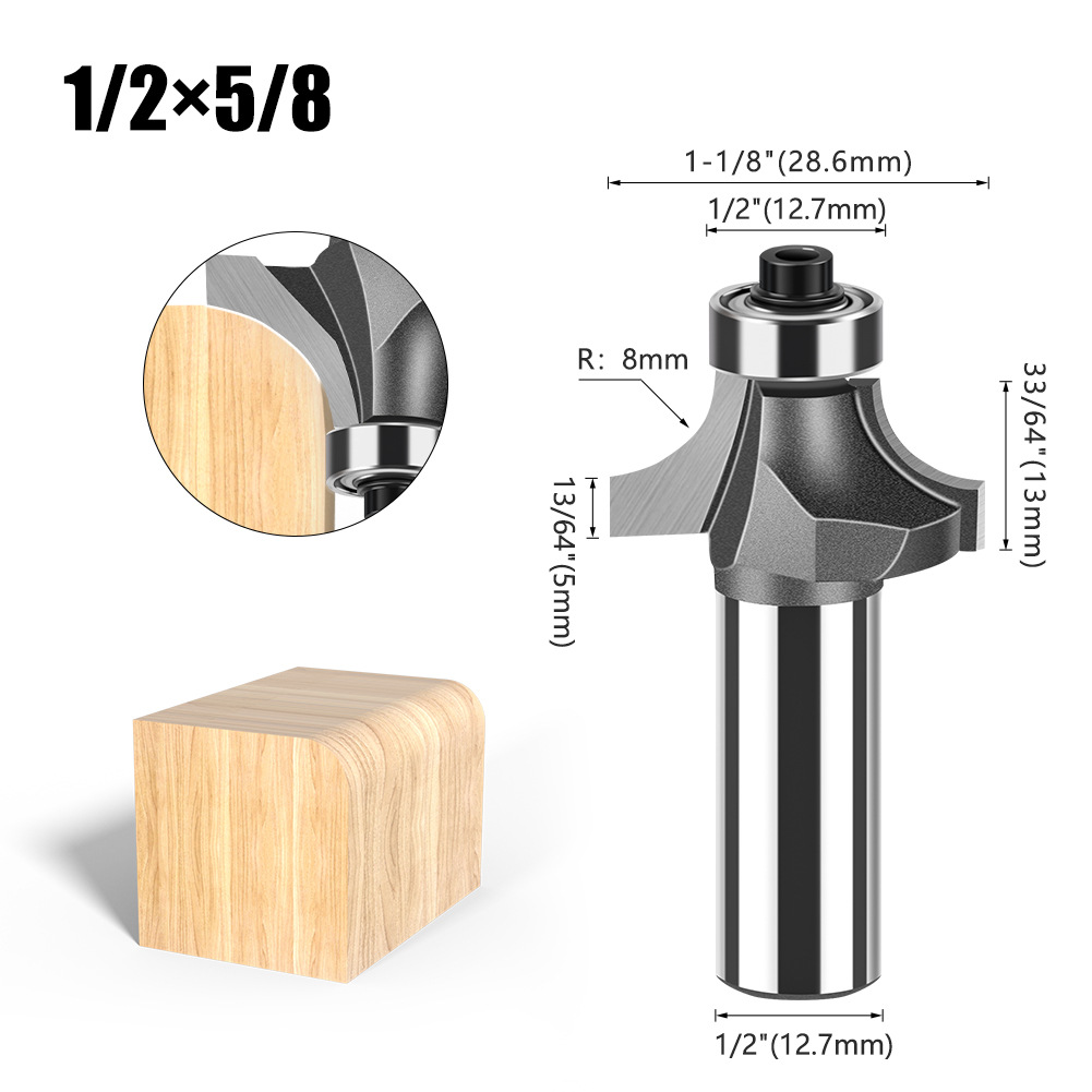 Cuchillo redondo de carpintería de 1/4 mango 1/2 mango Cuchillo redondo de uso común Cuchillo redondo de aleación de alta calidad Cabeza de corte