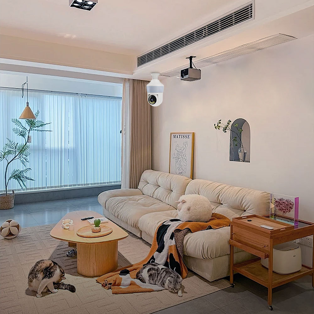 国境を越えて人気の高いスマート電球型監視カメラ、屋内高画質ナイトビジョン、携帯電話遠隔操作WiFiモニター工場