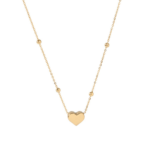 Young new style light luxury titanium steel non-fading beads love necklace niche design internet celebrity simple clavicle chain for women