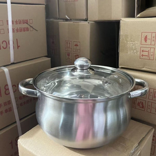Promotional Extra Thick Apple Pot Stainless Steel Soup Pot Household Porridge Cooking Soup Flats Bottom Anti-Scalding Induction Cooker Gas Stove