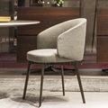 意式轻奢设计师餐椅棉麻西皮超纤皮现代简约家用靠背椅子酒店现代