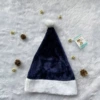 Navy blue ball plush hat