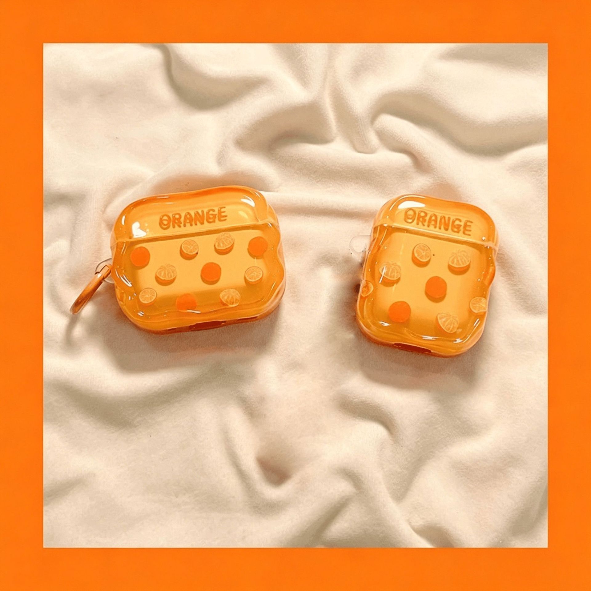Pequeño naranja fresca para airpods 4 generación cubierta de auriculares bluetooth airpodspro3 cubierta de protección huaqiangbei 5 generación