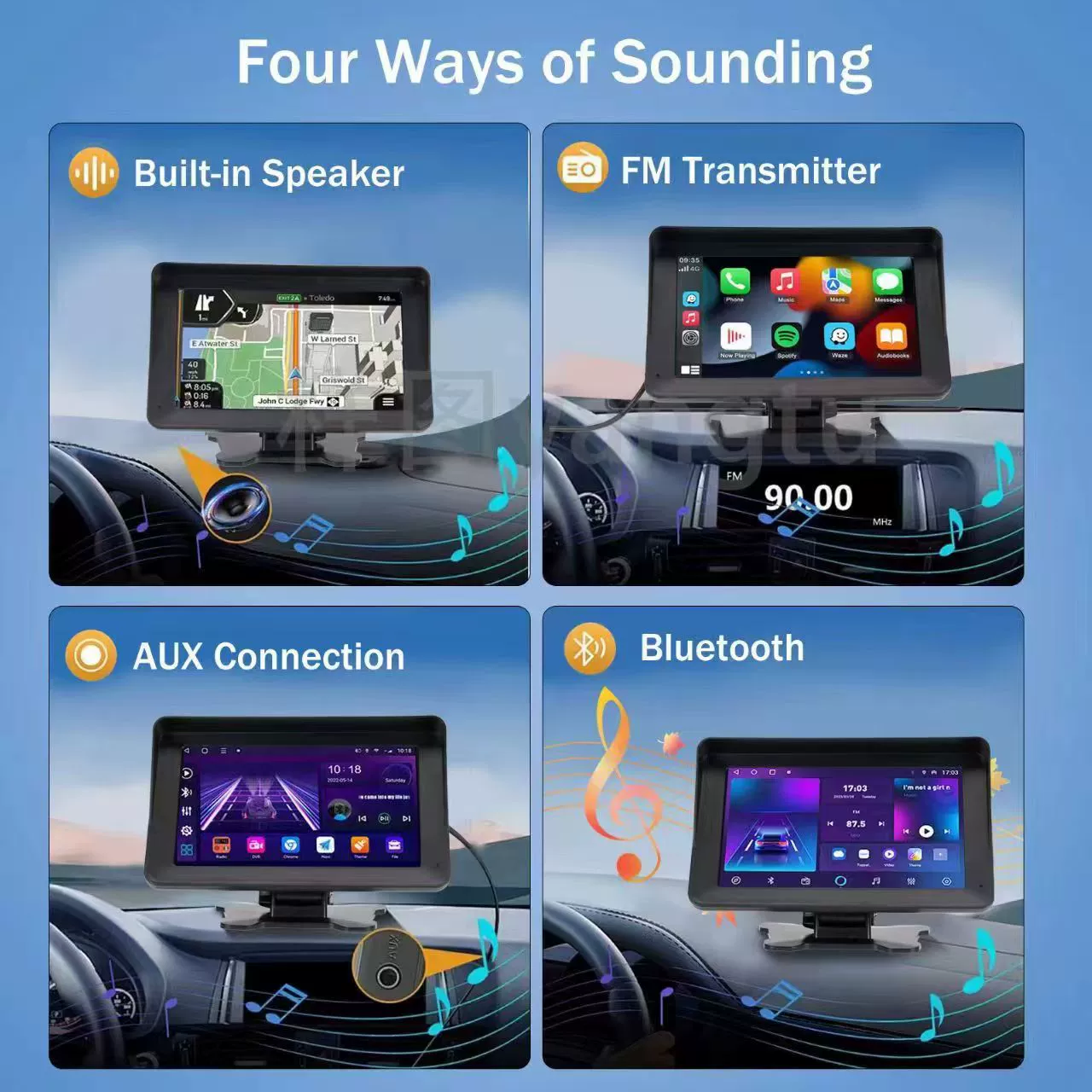 7-дюймовый/8,1-дюймовый портативный сенсорный Carplay/android auto беспроводной интернет проекционный экран PND навигация