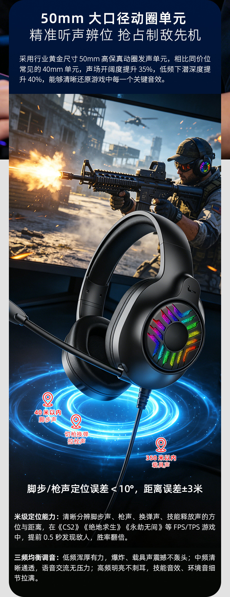 K30 Kafa Bantlı Kablolu Kulaklık RGB Gaming Oyun Kulaklığı Mikrofon Desteğiyle Masaüstü Bilgisayar USB Bağlantılı