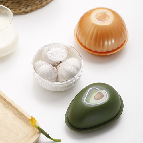 Plastic avocado tool, onion storage box set, tomato food sealing box, plastic vegetable storage bowl
