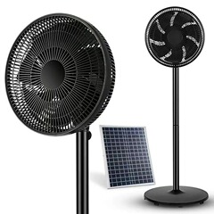 ソーラー充電式 16inch フロアファン 家庭用ソーラーファン DC8-12V 停電時屋外緊急用 LED