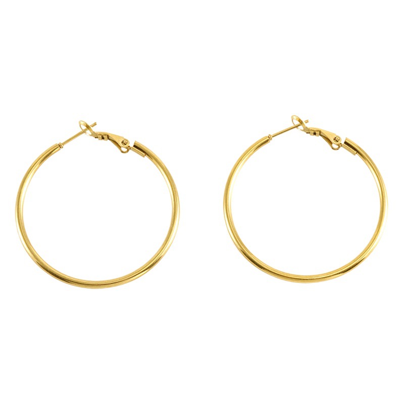 Europa y América nuevo acero inoxidable de titanio de acero 18K pendientes de oro de moda clásica pendientes de moda diseño versátil chapado en oro ins pendientes