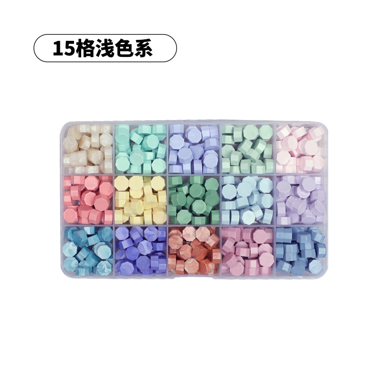 Fuego pintura cera grano traje de color mezclado 24 caja de cuadros de color ocho lados fuego pintura sellado cera fuego pintura sello cera grano fábrica al por mayor