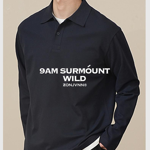 2025 Spring Percale Cotton Pajama-Style Polo Shirt Long Sleeve Casual High-Versatile Collared Wrinkle-Resistant Shirt