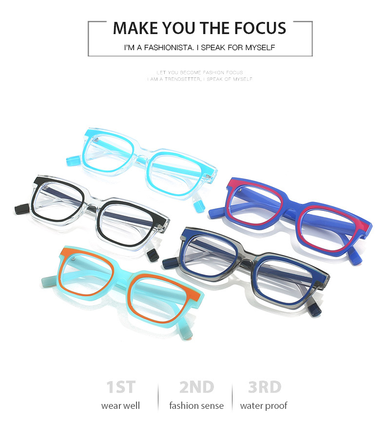 Retro Stripe Ac Square Full Frame Optical Glasses display picture 6