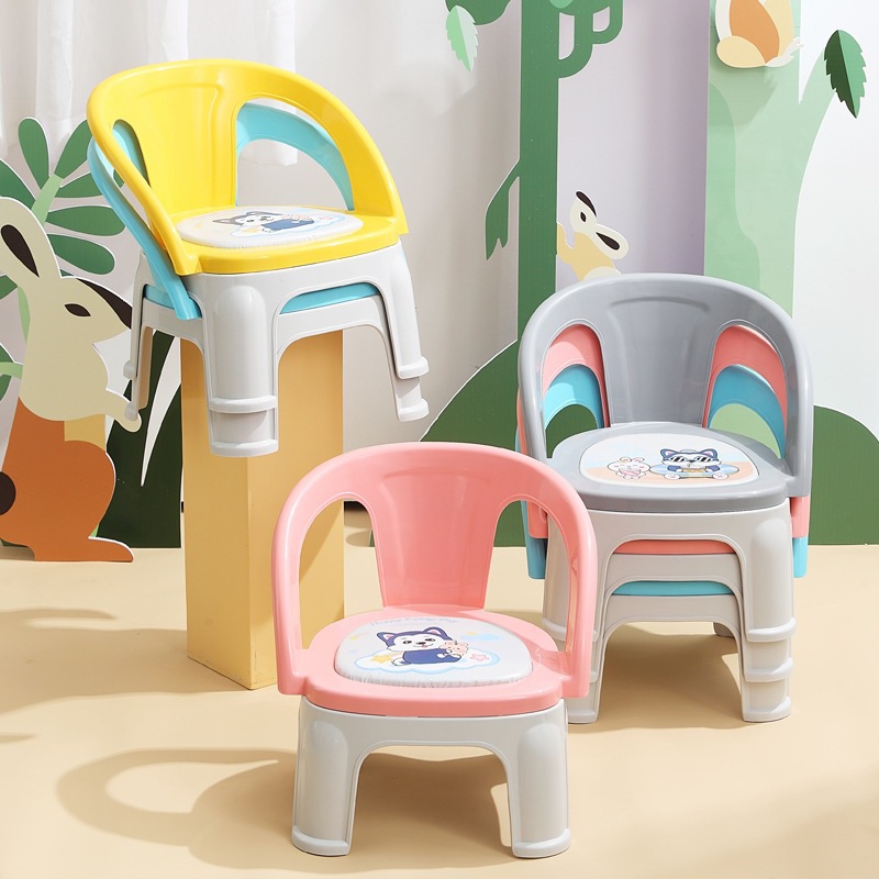 【会叫的椅】加厚卡通儿童靠背椅塑料椅子幼儿园小椅子户外室外香