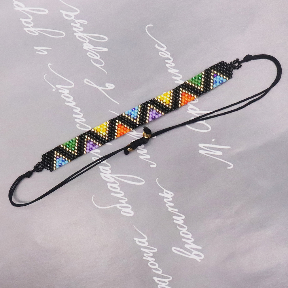 Bohemian Triangle Glass Knitting Unisex Bracelets 1 Piece