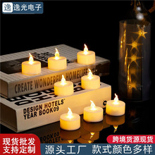 厂家直销LED电子蜡烛电子茶蜡透明芯仿真蜡烛圣诞节灯光氛围装饰