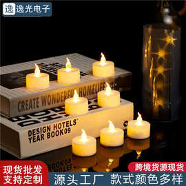 厂家直销LED电子蜡烛电子茶蜡透明芯仿真蜡烛圣诞节灯光氛围装饰