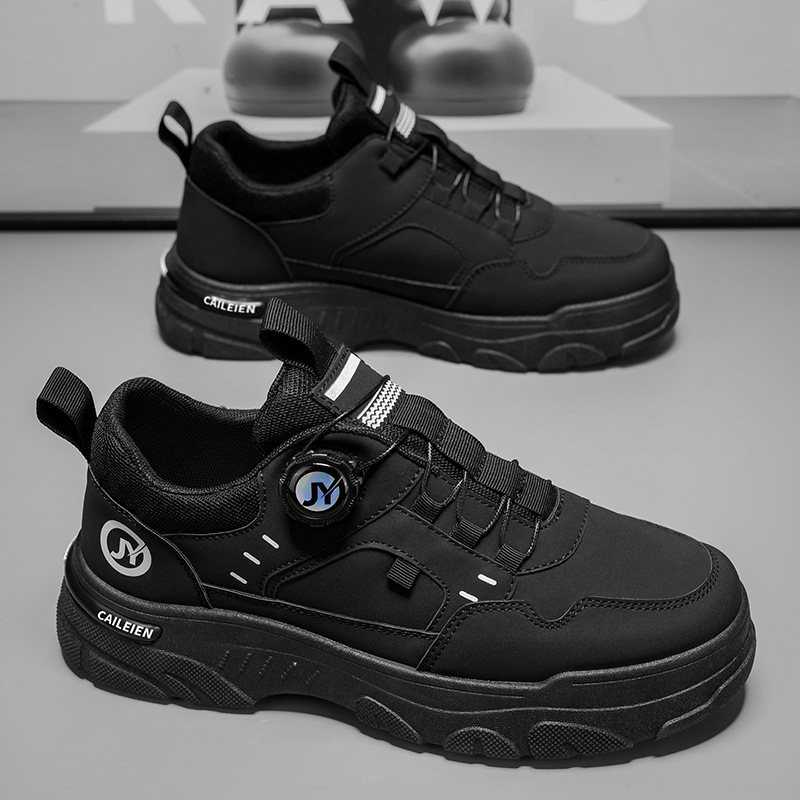 Zapatos de otoño para hombres 2025 nuevos zapatos de herramientas transpirables para hombres tendencia 100 zapatos blancos para hombres zapatos casuales de suela gruesa image 4