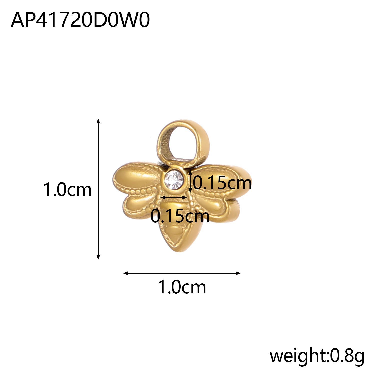 2g Weight Pendant Jewelry Making Type DIY Ornament Accessories Classification 1 Piece Quantity 304 Stainless Steel Material Dragonfly, Butterfly Pattern All Seasons Season Plating Design Basic, Simple Style Style 1 Piece 304 Stainless Steel Dragonfly Butterfly Pendant 1