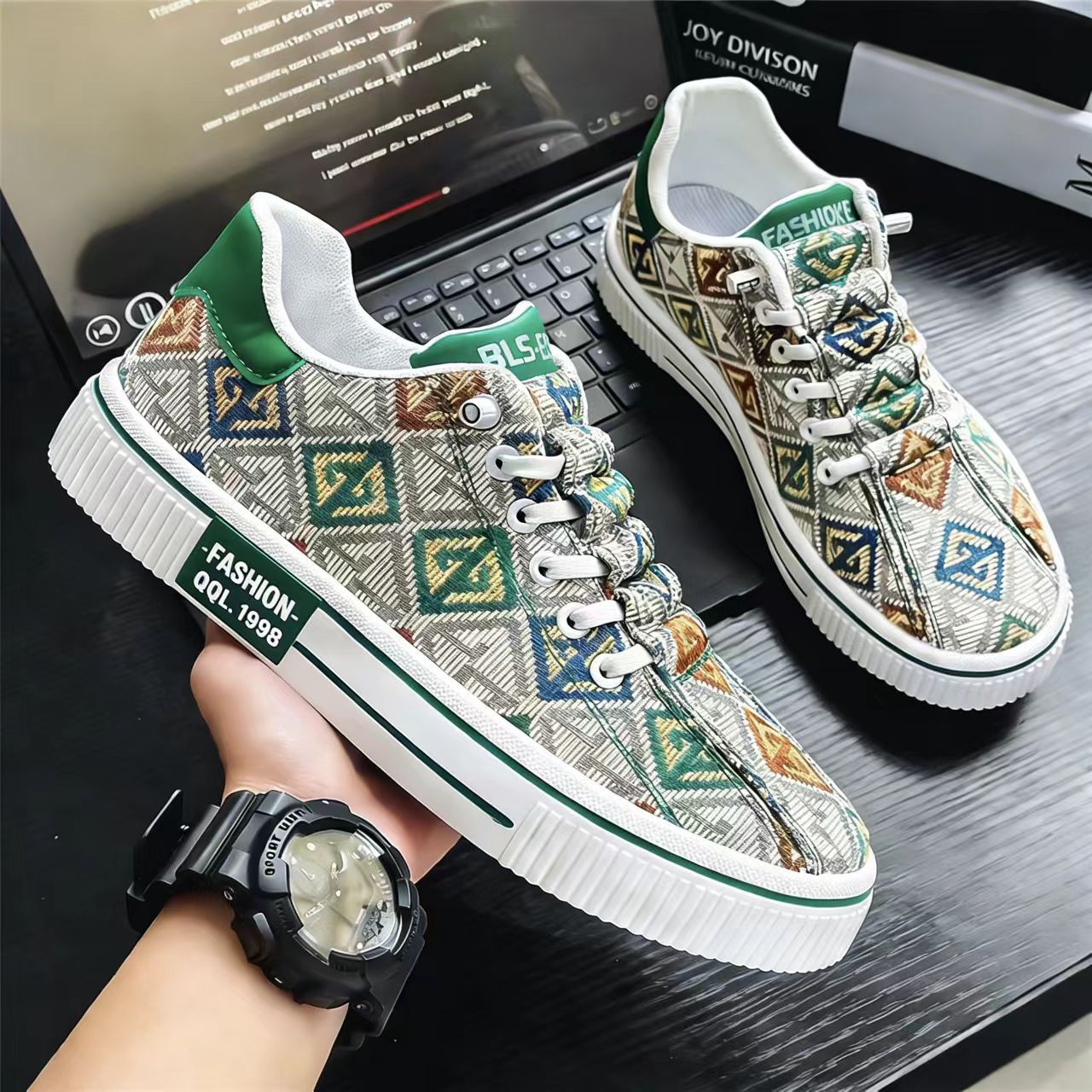 Zapatos de lona de moda para hombres, zapatos de skate para hombres, zapatos casuales simples transpirables y cómodos, zapatos de hombre transfronterizos. image 3