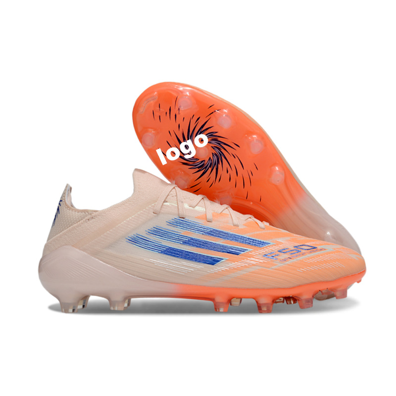 Fábrica de comercio exterior transfronterizo F50 zapatos de fútbol FG rosa con cordón de entrenamiento zapatos de fútbol para hombres hierba natural
