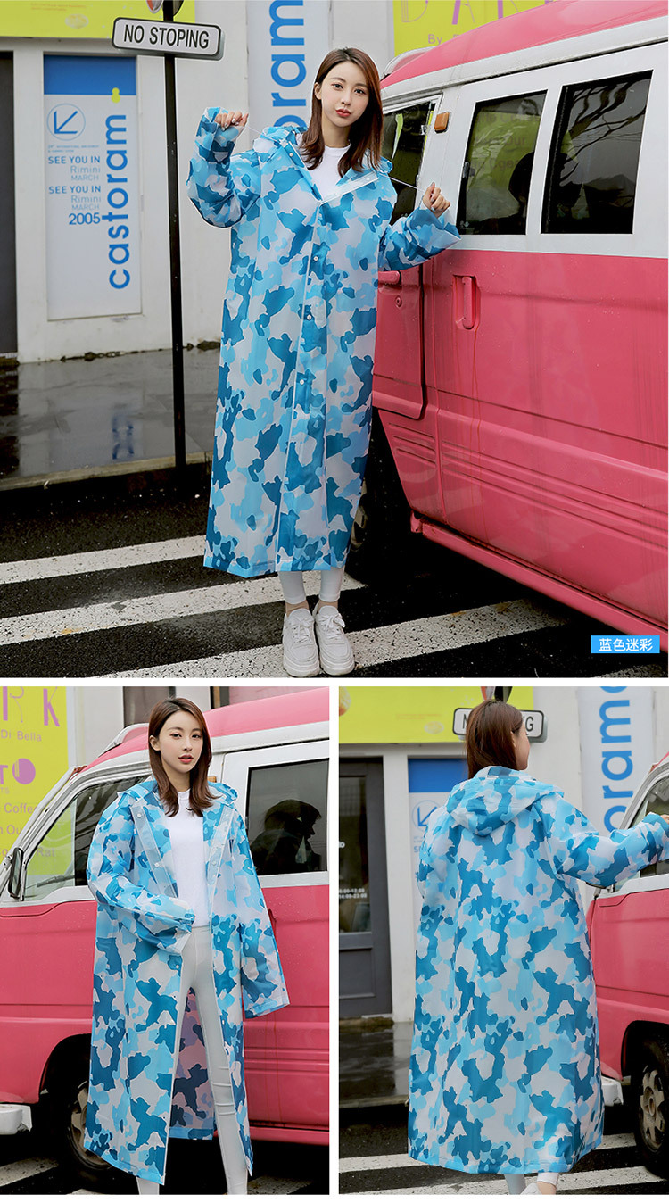 mefine Mingjia EVA full-print raincoat, non-disposable fashion camouflage adult raincoat, outdoor cycling raincoat detail image 17