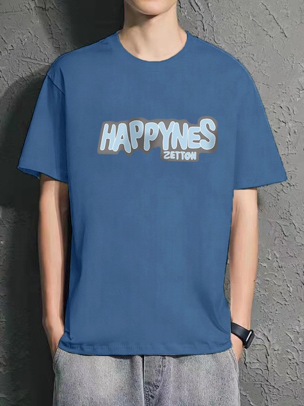 Estilo explosivo Base de hombres elegantes 2024 Verano suelto Camiseta de manga corta Moda juvenil Camiseta de moda de todo fósforo