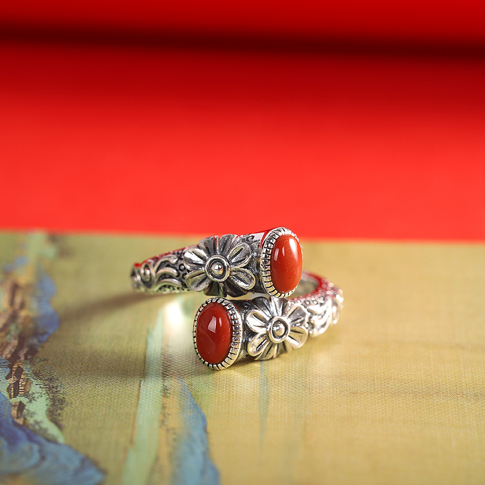 Fashion Southern Red Agate Ring For Women